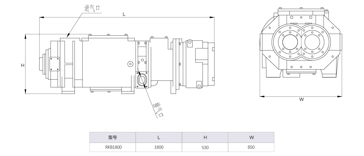 RKB1800干式螺杆真空泵